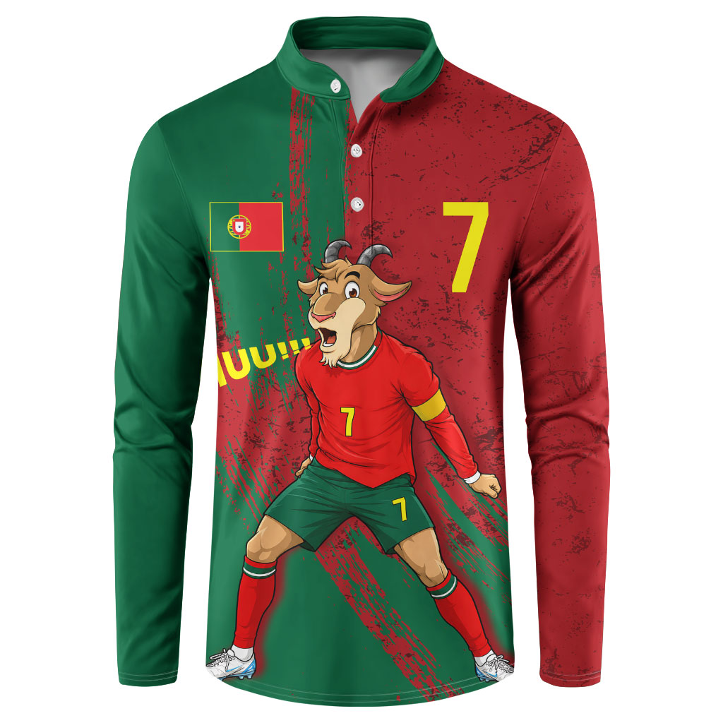 Portugal Football Button Sweatshirt Goat Number 7 Greatest Of All Time Abstract Grunge