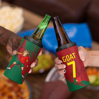 Portugal Football 4 in 1 Can Cooler Tumbler Goat Number 7 Greatest Of All Time Abstract Grunge