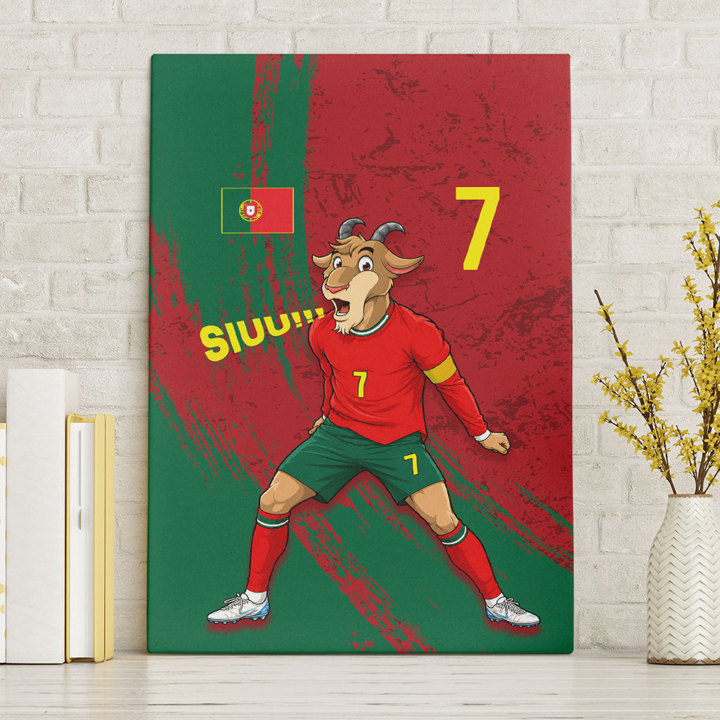 Portugal Football Canvas Wall Art Goat Number 7 Greatest Of All Time Abstract Grunge
