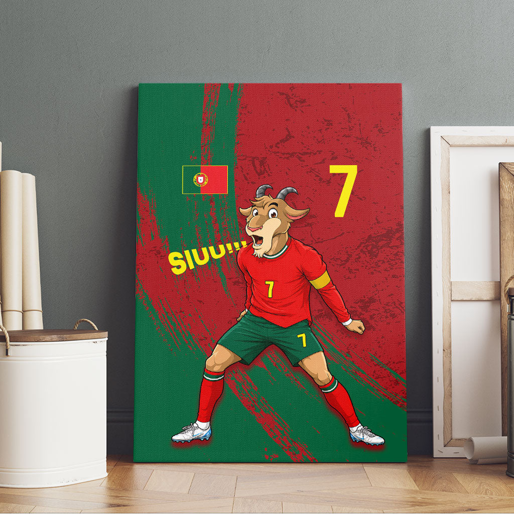 Portugal Football Canvas Wall Art Goat Number 7 Greatest Of All Time Abstract Grunge