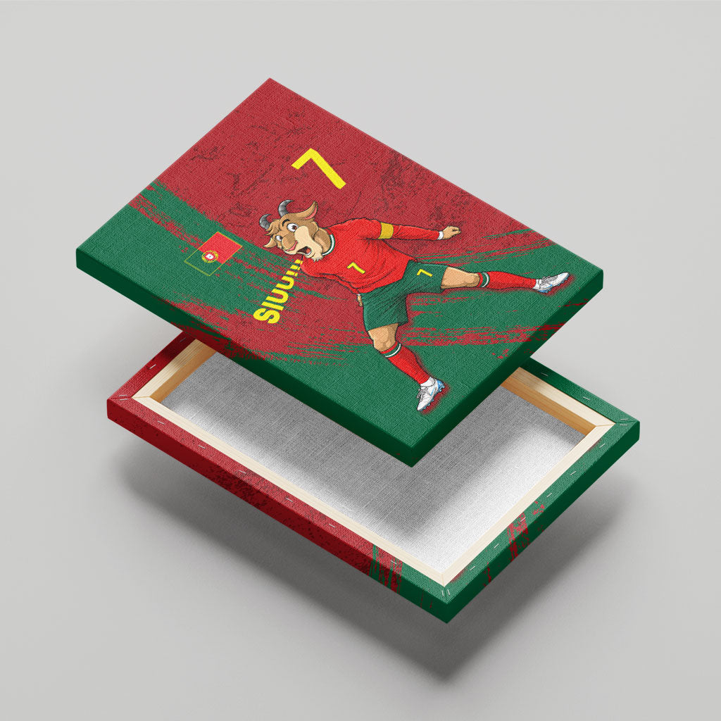 Portugal Football Canvas Wall Art Goat Number 7 Greatest Of All Time Abstract Grunge