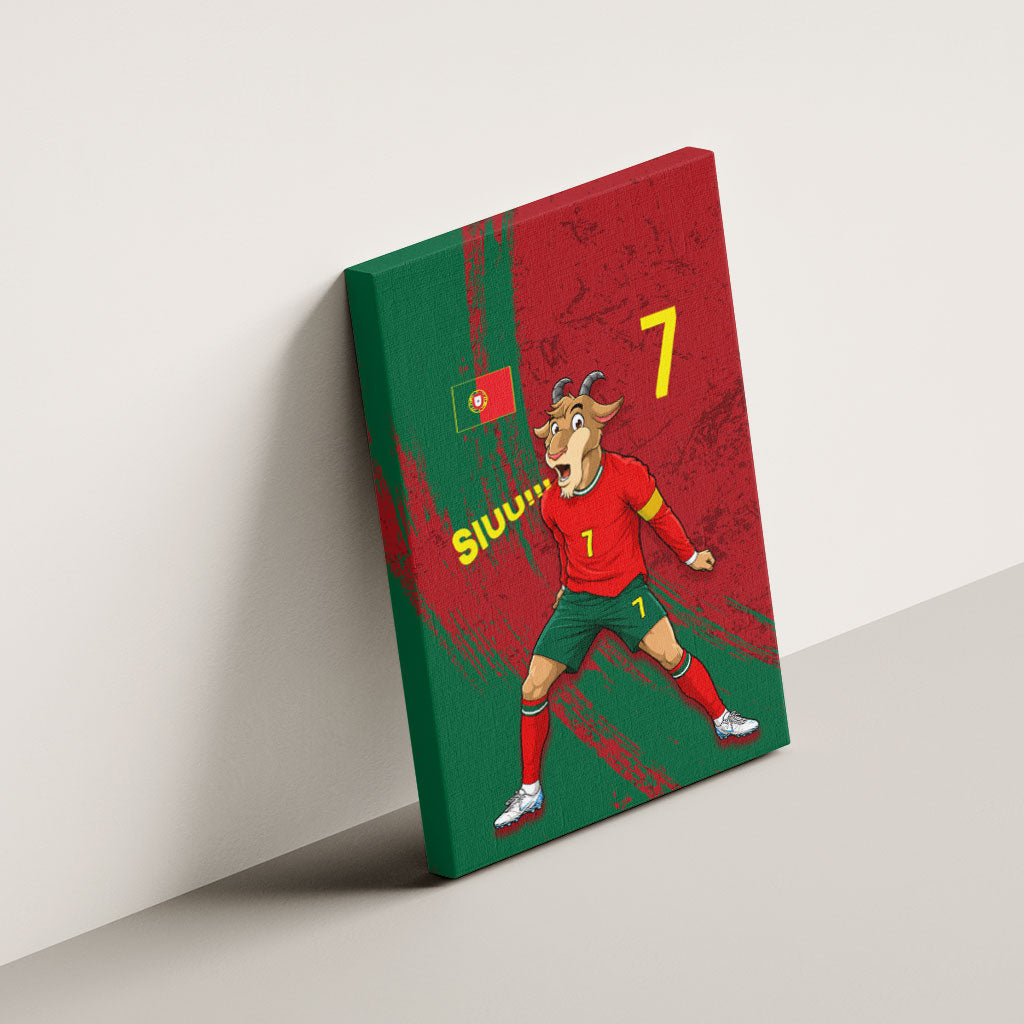 Portugal Football Canvas Wall Art Goat Number 7 Greatest Of All Time Abstract Grunge