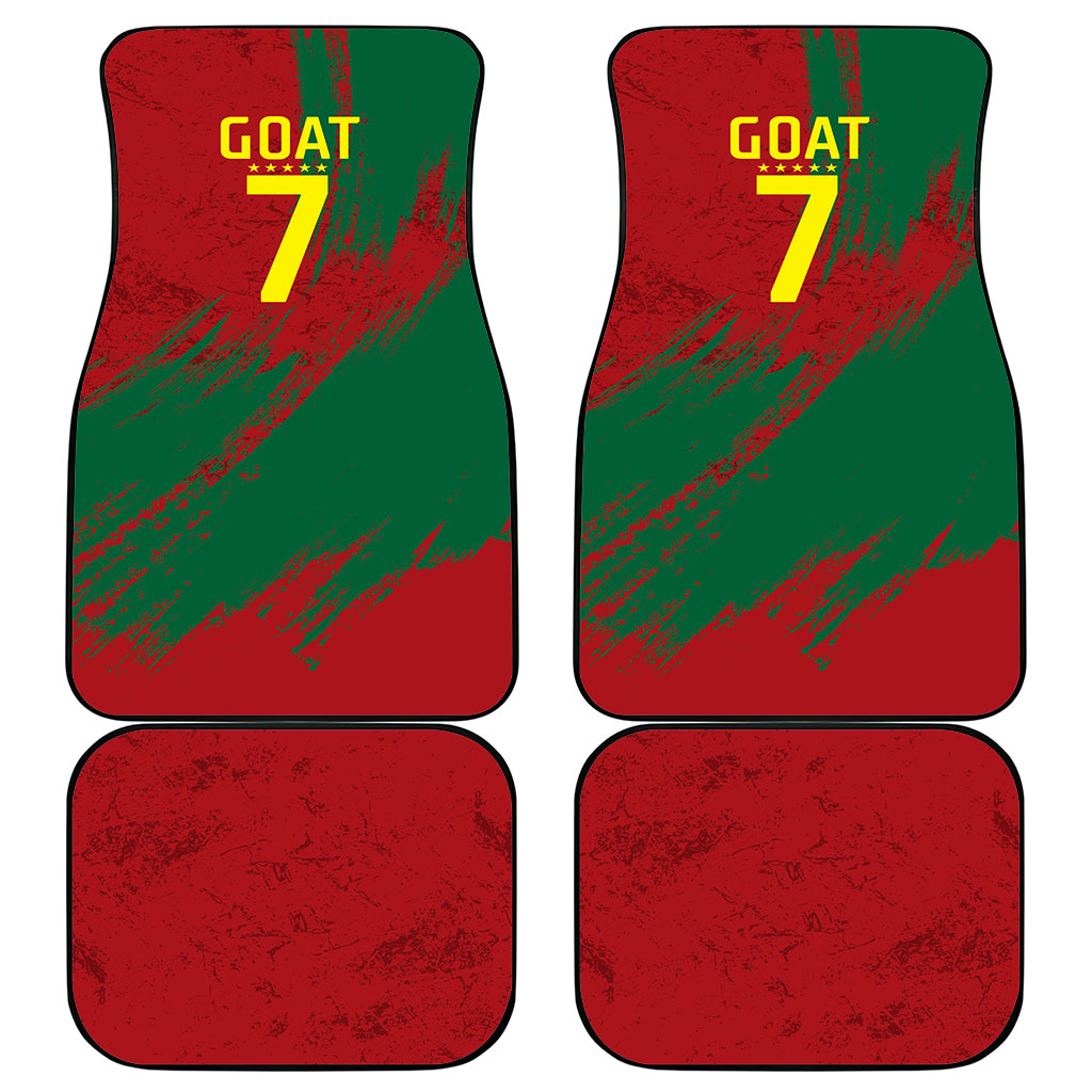 Portugal Football Car Mats Goat Number 7 Greatest Of All Time Abstract Grunge