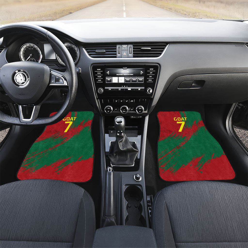 Portugal Football Car Mats Goat Number 7 Greatest Of All Time Abstract Grunge