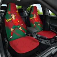 Portugal Football Car Seat Cover Goat Number 7 Greatest Of All Time Abstract Grunge