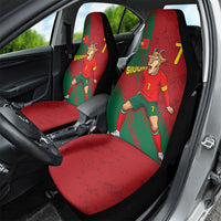 Portugal Football Car Seat Cover Goat Number 7 Greatest Of All Time Abstract Grunge