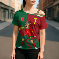 Portugal Football Cross Shoulder Shirt Goat Number 7 Greatest Of All Time Abstract Grunge