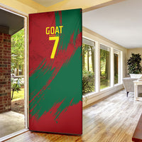 Portugal Football Door Cover Goat Number 7 Greatest Of All Time Abstract Grunge