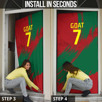Portugal Football Door Cover Goat Number 7 Greatest Of All Time Abstract Grunge