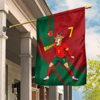 Portugal Football Garden Flag Goat Number 7 Greatest Of All Time Abstract Grunge