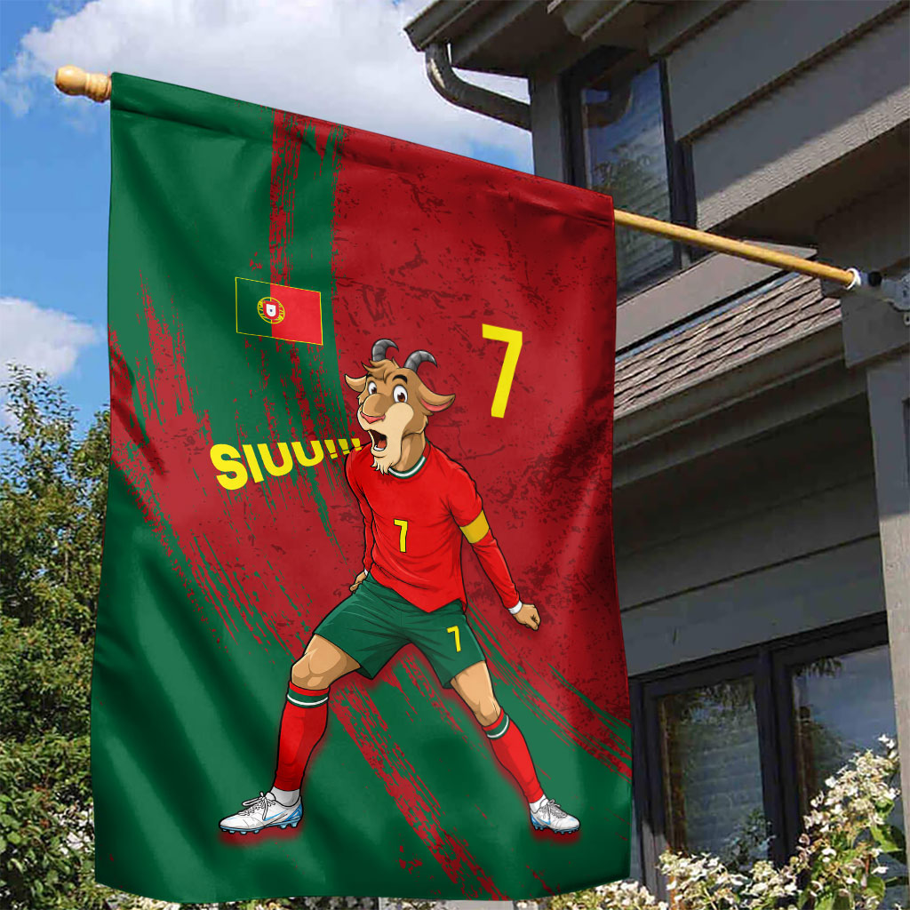 Portugal Football Garden Flag Goat Number 7 Greatest Of All Time Abstract Grunge