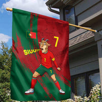 Portugal Football Garden Flag Goat Number 7 Greatest Of All Time Abstract Grunge