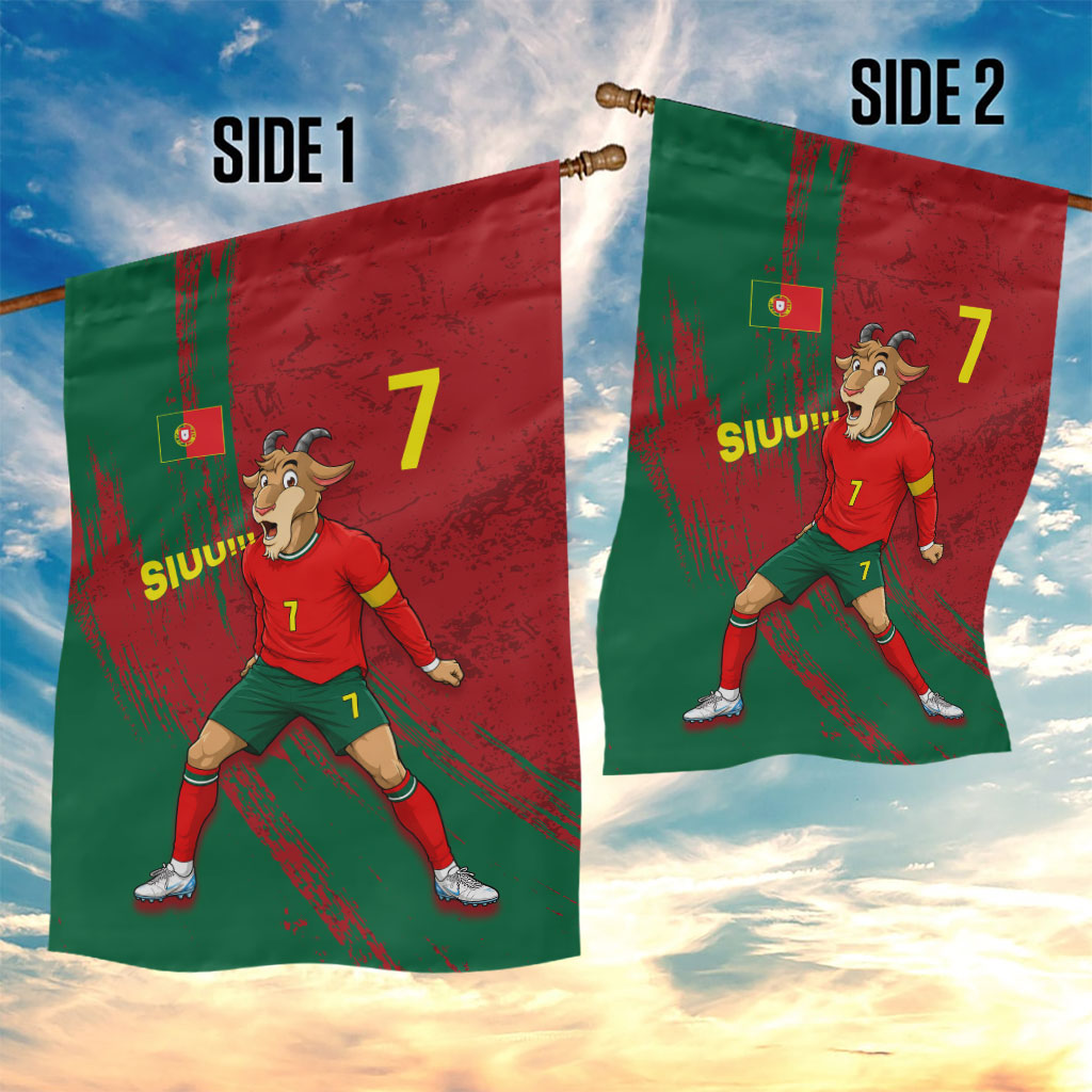 Portugal Football Garden Flag Goat Number 7 Greatest Of All Time Abstract Grunge