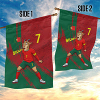 Portugal Football Garden Flag Goat Number 7 Greatest Of All Time Abstract Grunge