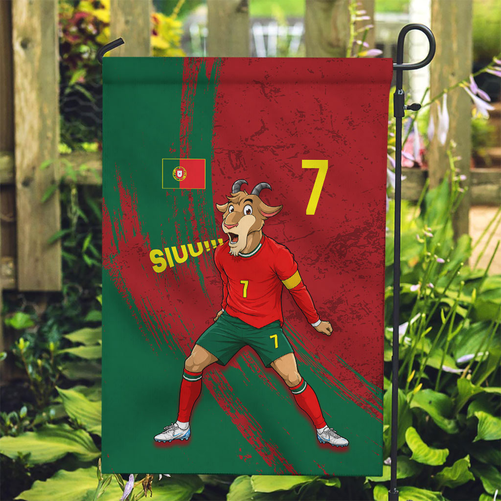 Portugal Football Garden Flag Goat Number 7 Greatest Of All Time Abstract Grunge