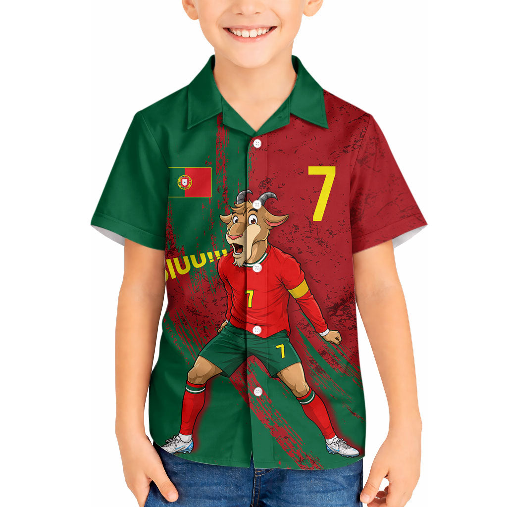 Portugal Football Hawaiian Shirt Goat Number 7 Greatest Of All Time Abstract Grunge