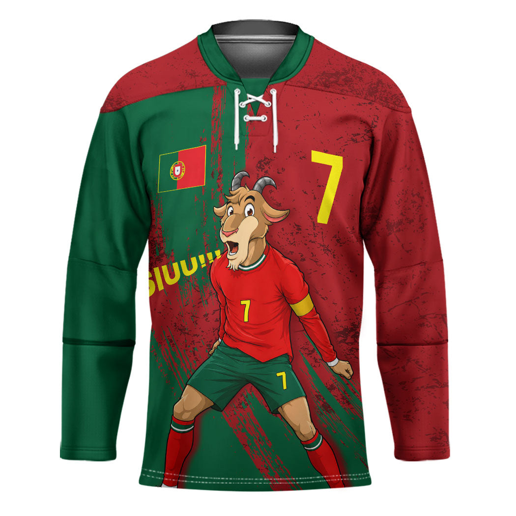 Portugal Football Hockey Jersey Goat Number 7 Greatest Of All Time Abstract Grunge