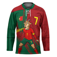 Portugal Football Hockey Jersey Goat Number 7 Greatest Of All Time Abstract Grunge