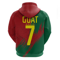 Portugal Football Hoodie Goat Number 7 Greatest Of All Time Abstract Grunge