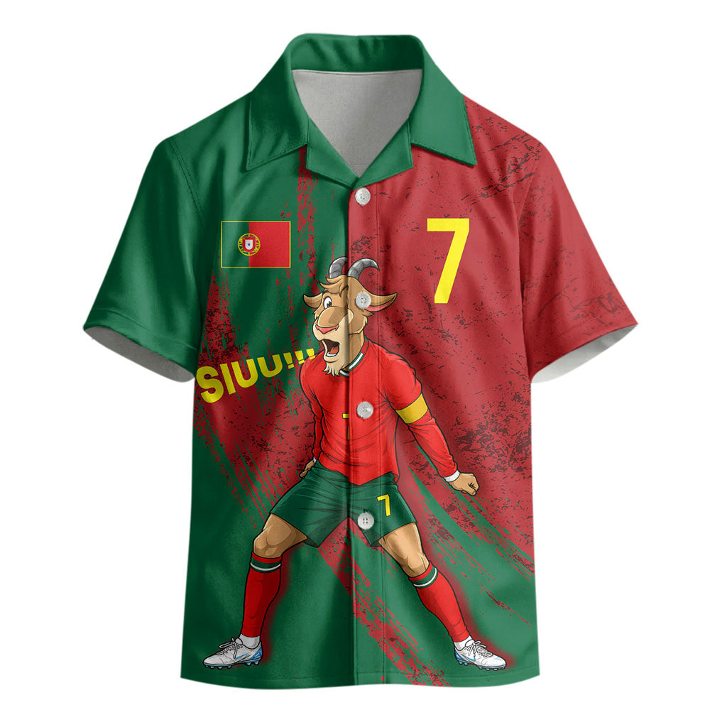 Portugal Football Kid Hawaiian Shirt Goat Number 7 Greatest Of All Time Abstract Grunge