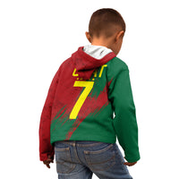 Portugal Football Kid Hoodie Goat Number 7 Greatest Of All Time Abstract Grunge