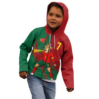 Portugal Football Kid Hoodie Goat Number 7 Greatest Of All Time Abstract Grunge