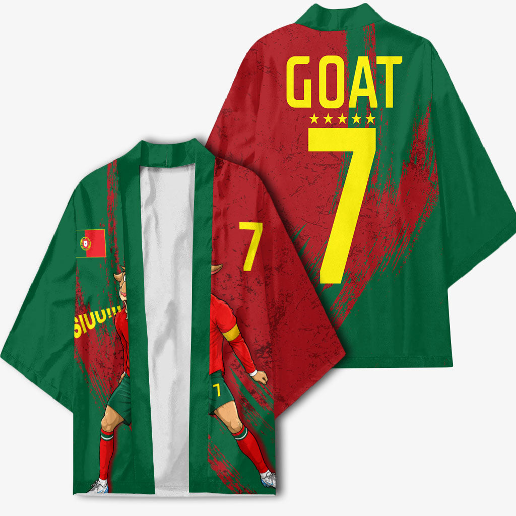 Portugal Football Kimono Goat Number 7 Greatest Of All Time Abstract Grunge