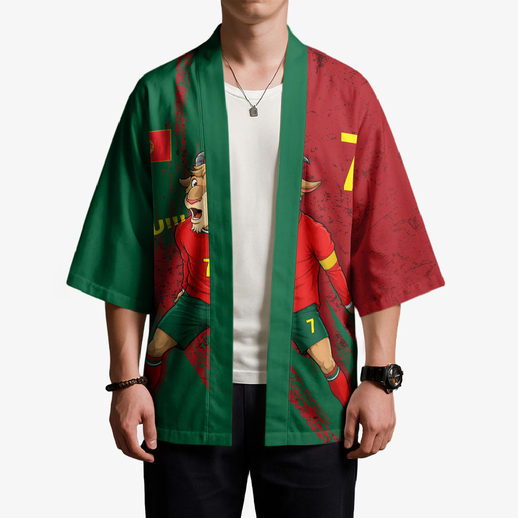 Portugal Football Kimono Goat Number 7 Greatest Of All Time Abstract Grunge