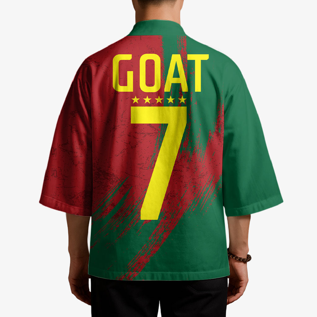 Portugal Football Kimono Goat Number 7 Greatest Of All Time Abstract Grunge