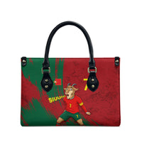 Portugal Football Leather Bag Goat Number 7 Greatest Of All Time Abstract Grunge