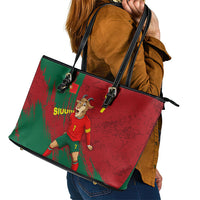 Portugal Football Leather Tote Bag Goat Number 7 Greatest Of All Time Abstract Grunge