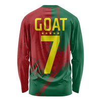 Portugal Football Long Sleeve Shirt Goat Number 7 Greatest Of All Time Abstract Grunge