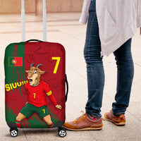 Portugal Football Luggage Cover Goat Number 7 Greatest Of All Time Abstract Grunge