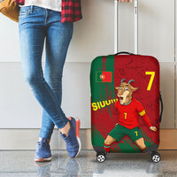 Portugal Football Luggage Cover Goat Number 7 Greatest Of All Time Abstract Grunge