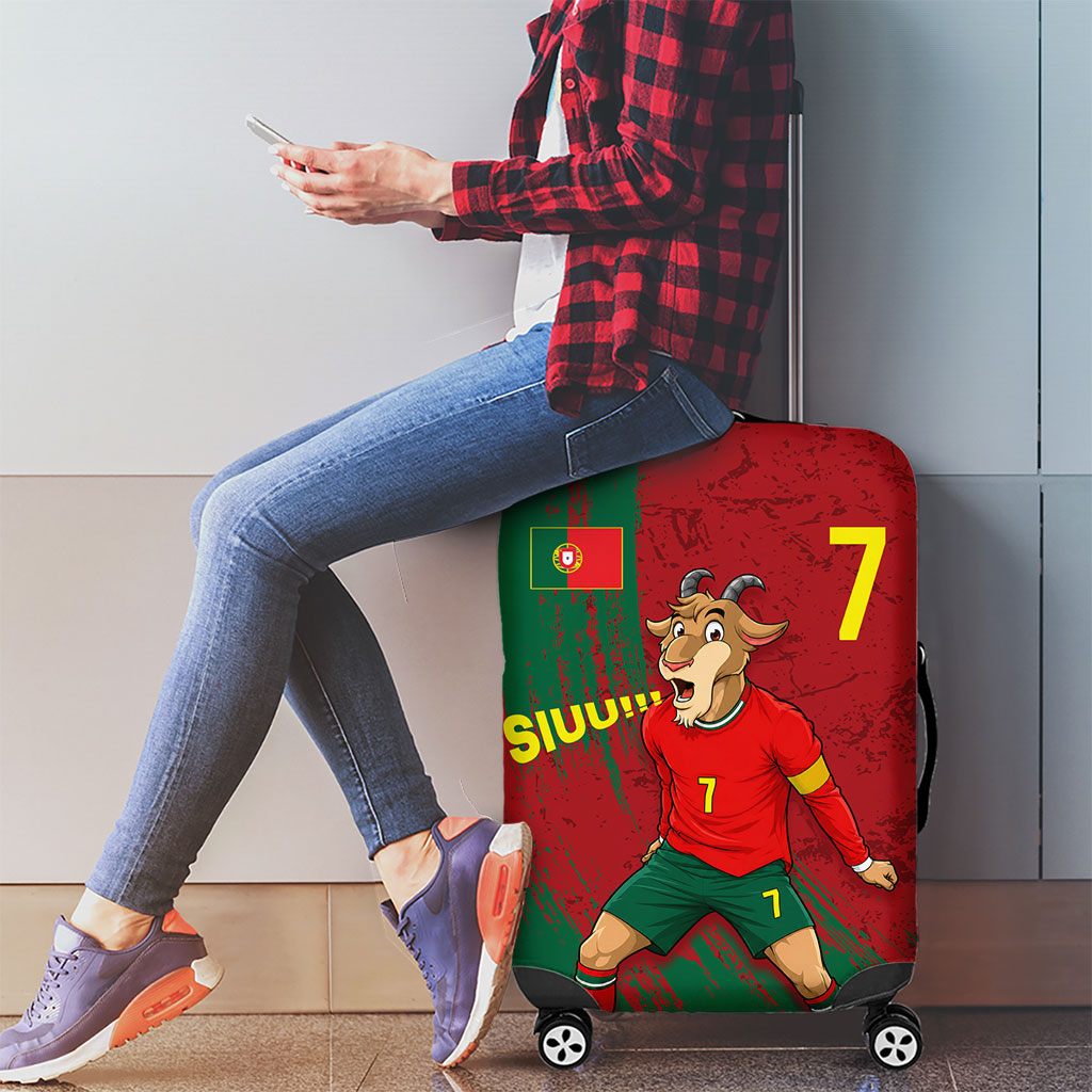 Portugal Football Luggage Cover Goat Number 7 Greatest Of All Time Abstract Grunge