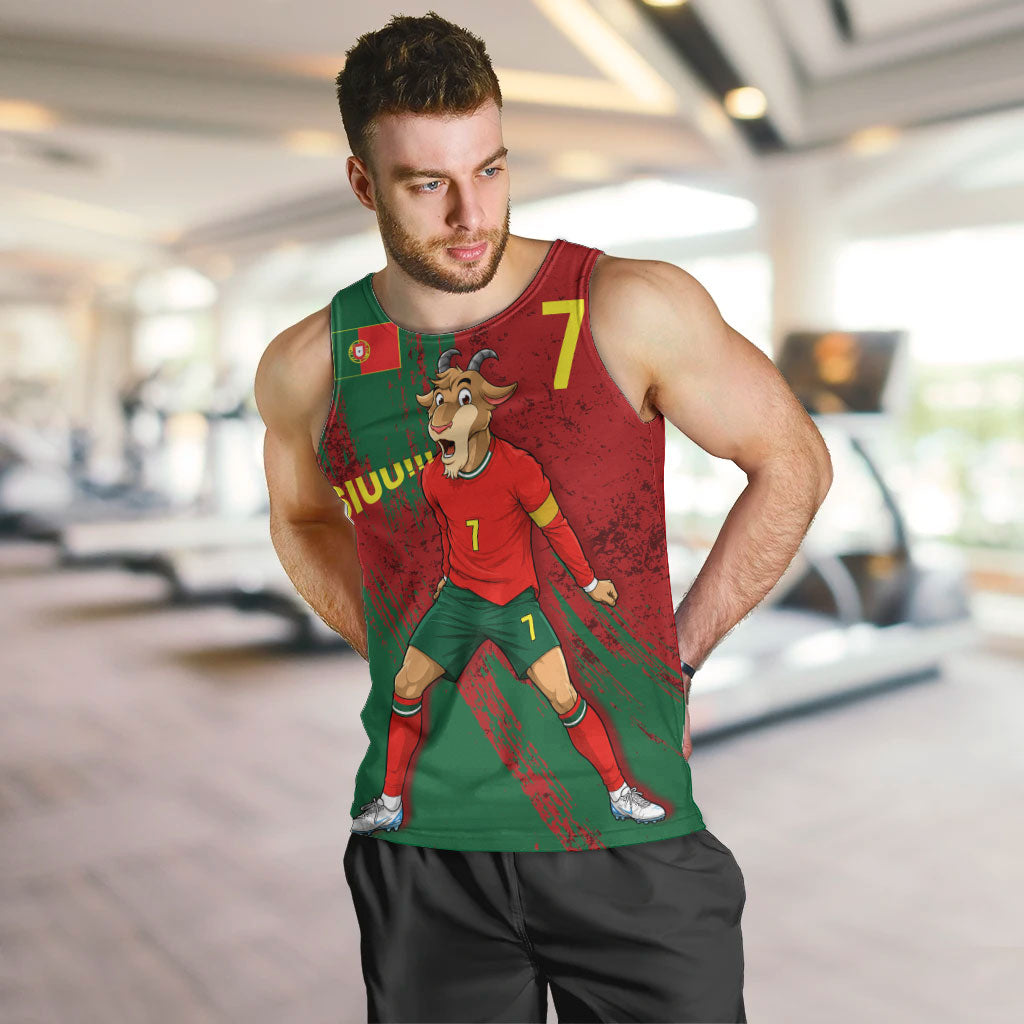 Portugal Football Men Tank Top Goat Number 7 Greatest Of All Time Abstract Grunge