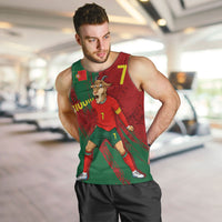 Portugal Football Men Tank Top Goat Number 7 Greatest Of All Time Abstract Grunge