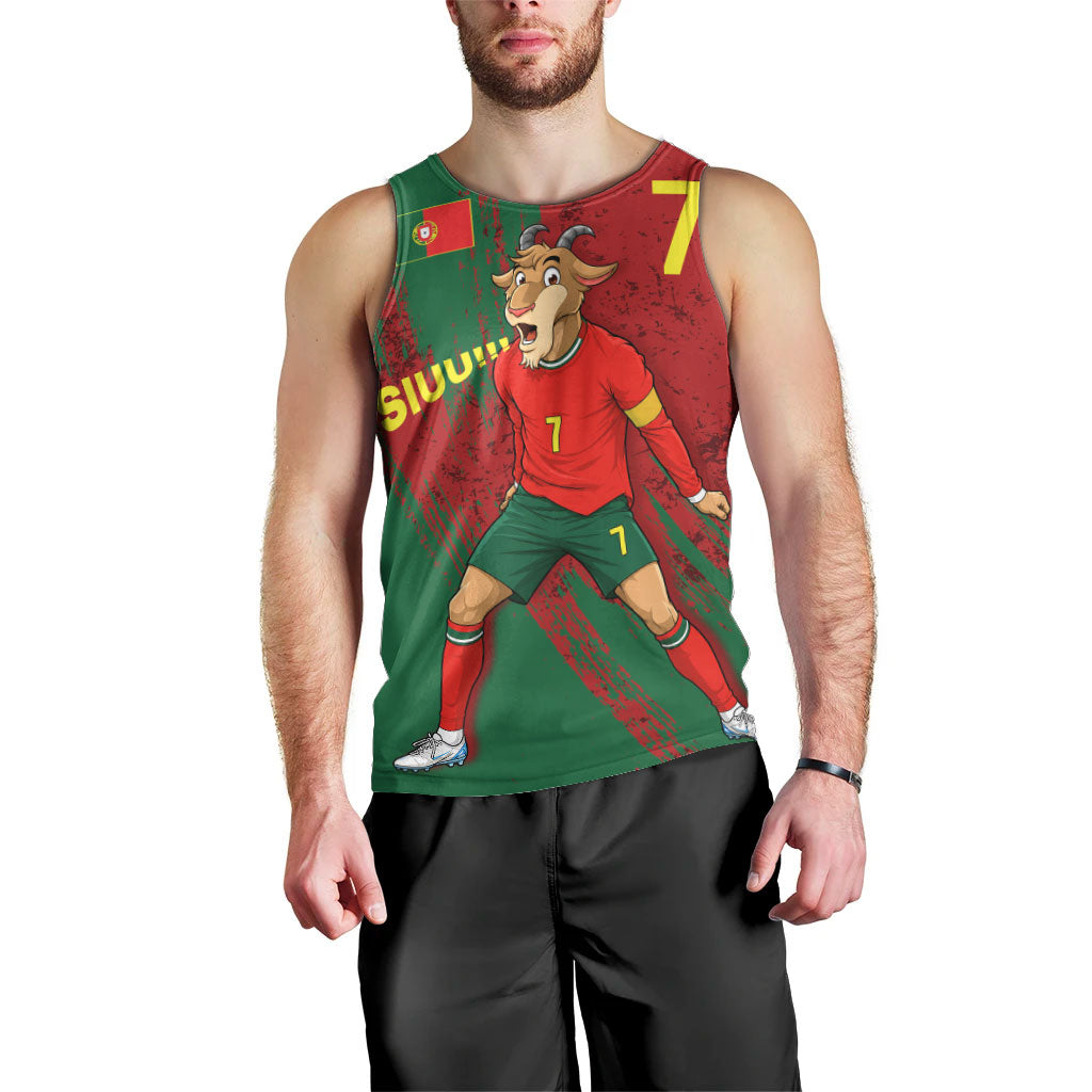Portugal Football Men Tank Top Goat Number 7 Greatest Of All Time Abstract Grunge
