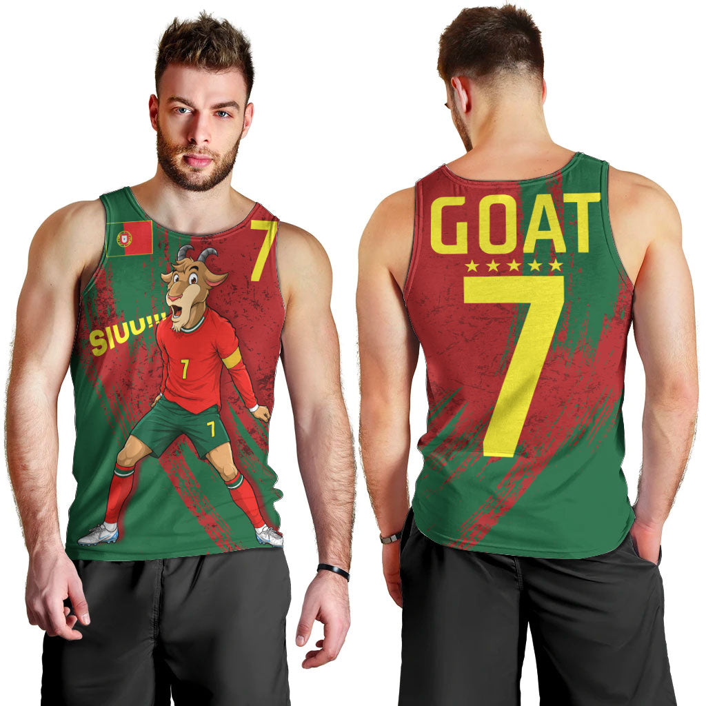 Portugal Football Men Tank Top Goat Number 7 Greatest Of All Time Abstract Grunge