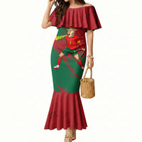 Portugal Football Mermaid Dress Goat Number 7 Greatest Of All Time Abstract Grunge