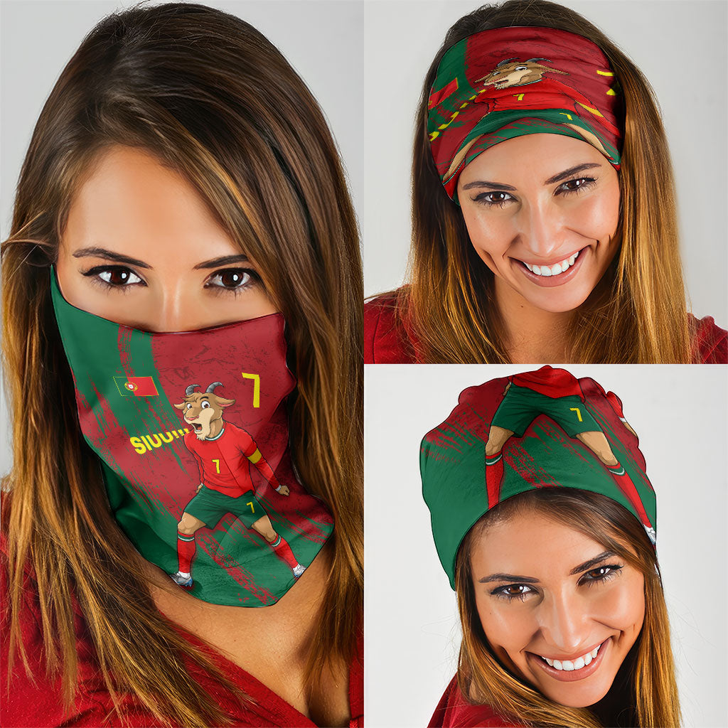 Portugal Football Neck Gaiter Goat Number 7 Greatest Of All Time Abstract Grunge