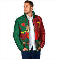 Portugal Football Padded Jacket Goat Number 7 Greatest Of All Time Abstract Grunge