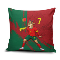 Portugal Football Pillow Cover Goat Number 7 Greatest Of All Time Abstract Grunge
