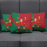 Portugal Football Pillow Cover Goat Number 7 Greatest Of All Time Abstract Grunge