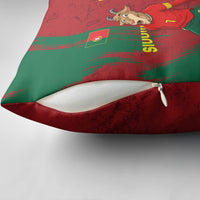 Portugal Football Pillow Cover Goat Number 7 Greatest Of All Time Abstract Grunge