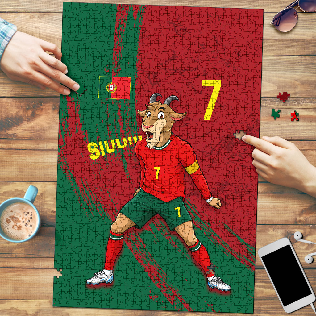 Portugal Football Puzzle Goat Number 7 Greatest Of All Time Abstract Grunge