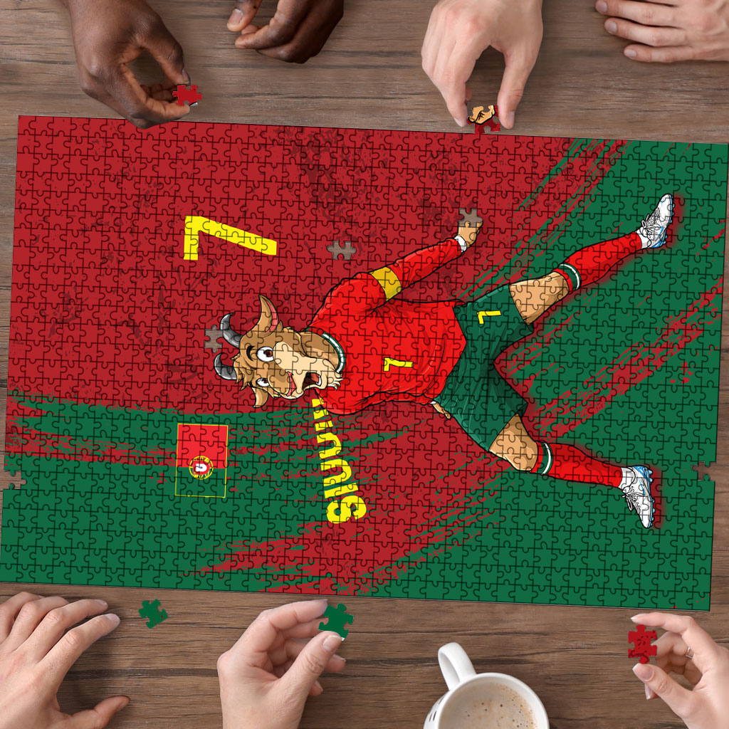 Portugal Football Puzzle Goat Number 7 Greatest Of All Time Abstract Grunge