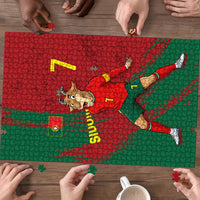 Portugal Football Puzzle Goat Number 7 Greatest Of All Time Abstract Grunge