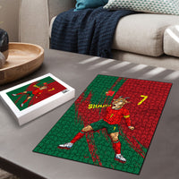 Portugal Football Puzzle Goat Number 7 Greatest Of All Time Abstract Grunge