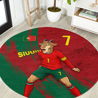 Portugal Football Round Carpet Goat Number 7 Greatest Of All Time Abstract Grunge